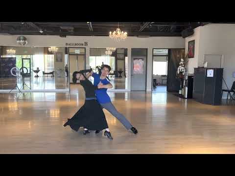 Leander and Ashley working on slow waltz open gold routines