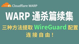 通杀篇续集：三种超简单方法从WARP获取WireGuard密钥，第三方工具连接自由！