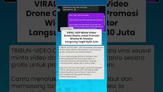 Viral UKP Minta Video Drone Gratis untuk Promosi Wisata RI, Kreator Langsung Tagih Rp10 Juta