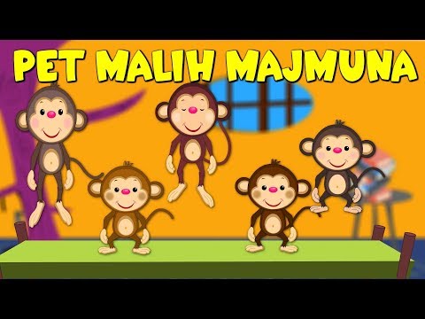 Pet malih majmuna - Pjesmice za djecu - Muzika za djecu - Mix o životinjama