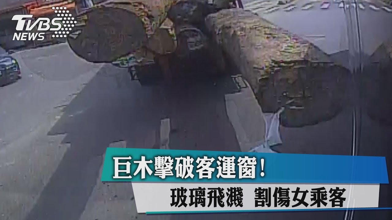 巨木擊破客運窗！玻璃飛濺　割傷女乘客