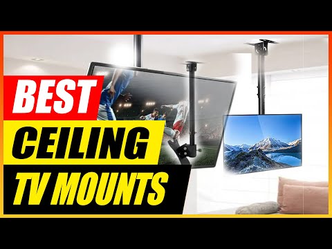 TV Bracket, TV Ceiling Mount Bracket, Full Motion Height Adjustable Swivel Tilting Bracket for 32-60 Inch, TV Pole Mount Holds Up to 30kg/66lbs TV Mount TV Stand video review thumbnail
