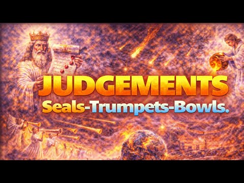 The tribulation judgements of the Lamb , trumpets, seals and bowls/vials in Revelation.