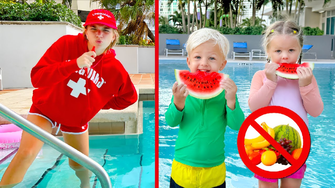 Goo to pool after doing home things Naomi and David