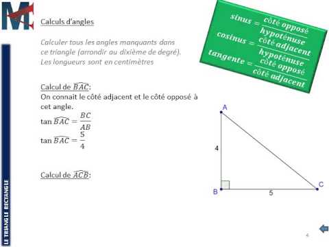comment trouver la valeur de x dans un triangle rectangle