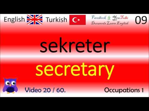 20 Occupations 1 Türkçe - İngilizce Kelimeler / Turkish - English Words
