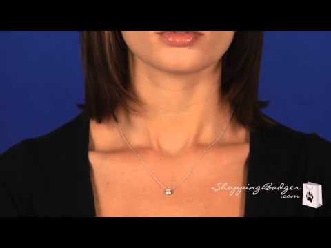 Bezel Set 5mm Diamond CZ Solitaire Necklace in Sterling Silver