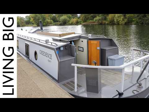 His Striking Modern Minimalist Houseboat on London’s Canals