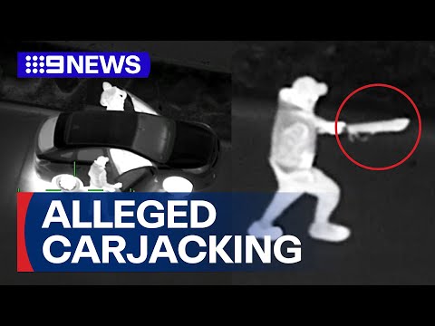 Machete-wielding teens arrested after alleged carjacking and chase | 9 News Australia