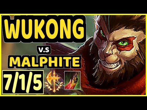 HARAMBE (WUKONG) vs MALPHITE - 7/1/5 KDA TOP GAMEPLAY - NA Ranked MASTER