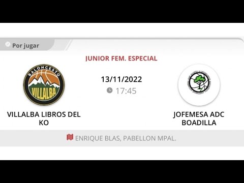 Junior fem A VILLALBA LIBROS DEL KO - ADC BOADILLA