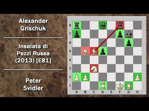 Partite Commentate di Scacchi 32- Svidler vs Grischuk - Insalata di Pezzi Russa - 2013 CCT [E81]