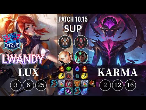 LNG lwandy Lux vs Karma Sup - KR Patch 10.15