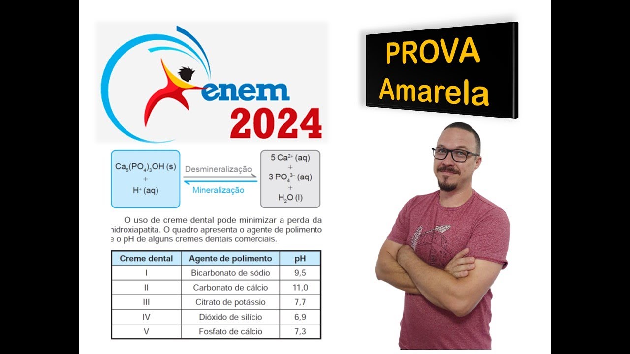 A hidroxiapatita, Ca5(PO4)3OH, é um mineralconstituinte do esmalte dos dentes. Entre as diversasre