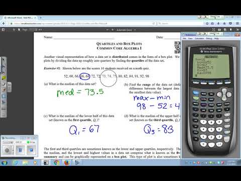 Alg CC Quartiles and Box Plots Video