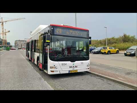 HTM lijn 26: Den Haag Kijkduin - Station Den Haag HS - v.v. | omleiding | HTM 1034 | 2022