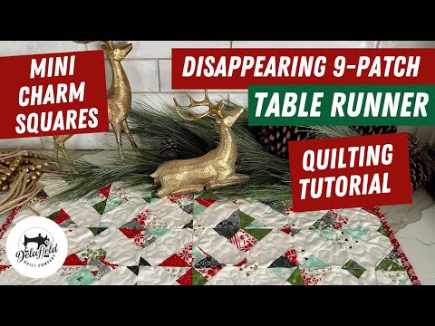 Disappearing Nine Patch Quilt Block using mini charm squares. #quilting #sewingtutorial