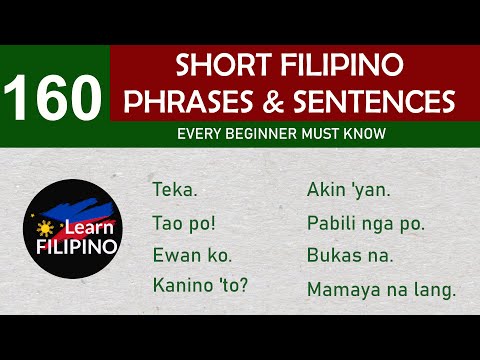 160 Short Filipino (Tagalog) Phrases Every Beginner Must Know | English-Tagalog Translation 🇵🇭