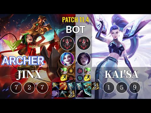 V3 Archer Jinx vs Kai'Sa Bot - KR Patch 11.4