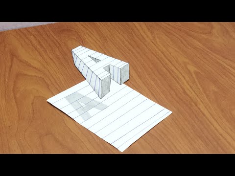 Very Easy Draw 3D Floating Letter A | How To Drawing 3D Floating Letter A 3D