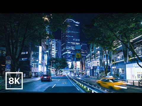 Relaxing Night Drive in Shinjuku, Tokyo / 8K 60fps HDR / Chill Lofi Beats