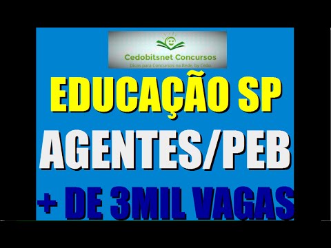 SEE SP CONCURSO PÚBLICO 2016 SECRETARIA EDUCAÇÃO ESTADO SÃO PAULO AGENTE ESCOLAR PEB I PEB II PROVA