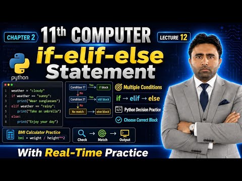If Elif Else Statement In Python 11th Class Computer Science Chapter 2 Python Programming Qais
