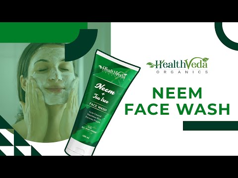 Health Veda Organics Neem Face Wash with Tea Tree for controlling Acne & Reduces Pimples (100 ml)
