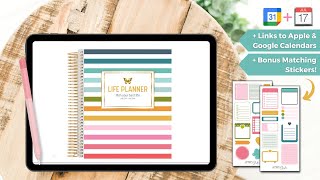 2023-2024 Digital Planner 🌿 | With Links to Apple & Google Calendar + Stickers! 🌟