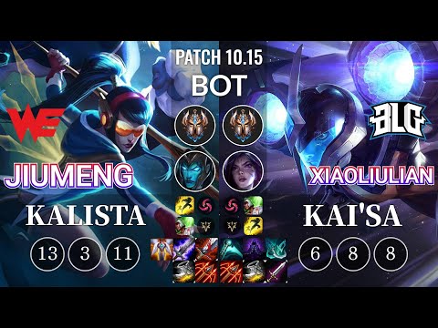 WE Jiumeng Kalista vs BLG xiaoliulian Kai'Sa Bot - KR Patch 10.15