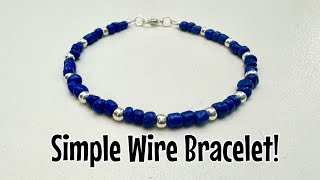 How to make a simple beaded wire bracelet - lobster clasp + crimp beads