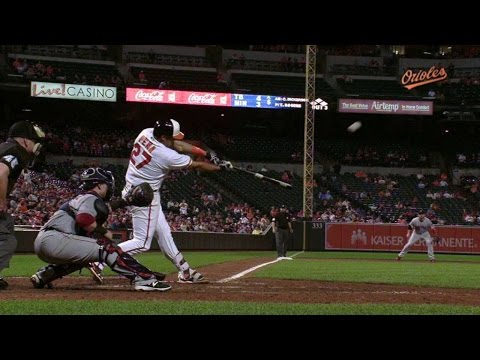 BOS@BAL: Pena hits his first career home run