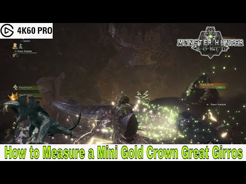 Monster Hunter: World - How to Measure a Mini Gold Crown Great Girros Video