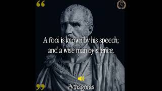 &quot;A fool is known by his speech; and a wise man by silence&quot; #pythagoras #quotes #stoicism #dailystoic