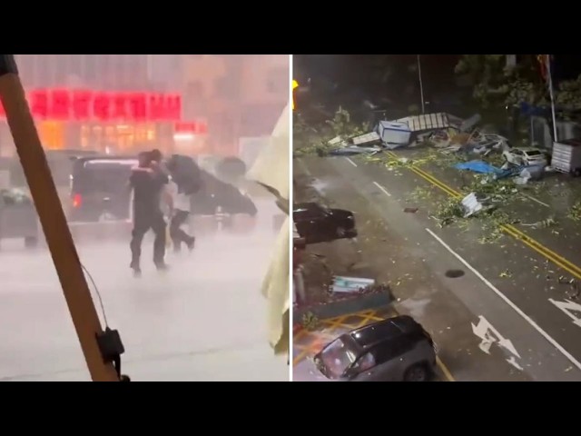 IMPACTANTES VIDEOS Un potente tifón arrasa todo a su paso por China