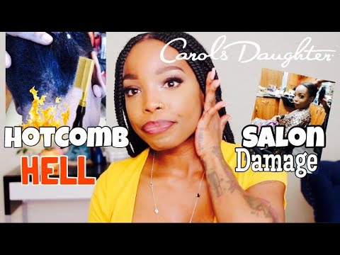 Hot Comb HELL 🔥REPAIRING SALON DAMAGE | Carol's Daughter Hair Care | UPDATED Hair Care Routine