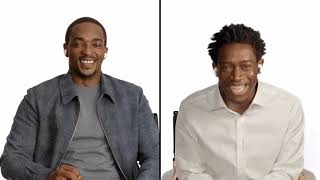 Damson Idris and Anthony Mackie talk about their crushes - Outside the Wire Interview. video