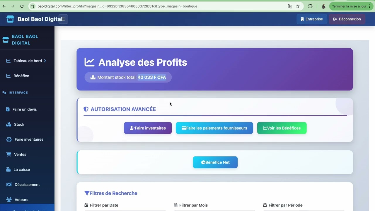 Les fonctionnalités de Baol Baol Digital