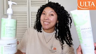 TRYING YOUTUBER CURLY HAIR PRODUCTS! | ALBA RAMOS + DERMA E Clean Curls Collection 🫧