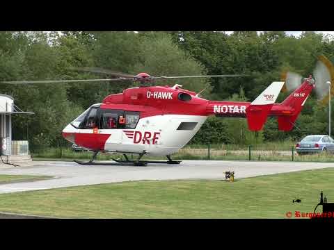 [HD] Christoph 47 Bk 117B2 , Start und Landung am Luftrettungszentrum Greifswald