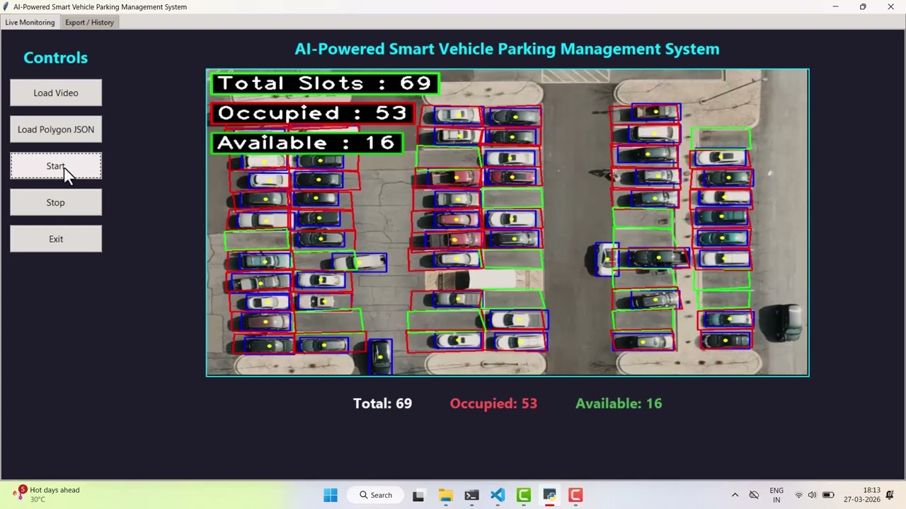 🚗 AI-Based Vehicle Parking Management System Using Computer Vision & Deep Learning