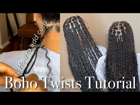 How To Do Boho Island Twists | How To Add Curls | What Braiding Hair To Use