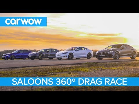 Tesla S P100D v AMG GT 4 v BMW M5 v Porsche Panamera Turbo S - 360° DRAG, ROLLING RACE & BRAKE TEST