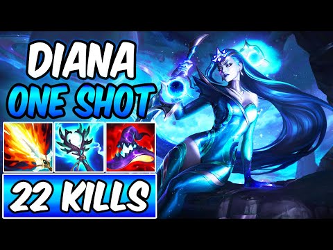 MAX DAMAGE ONE-SHOT DIANA DELETES ENEMIES IN SECONDS (INSANE BURST) - League of Legends