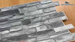 3D obkladový omyvatelný panel PVC Břidlice šedá (498x980)