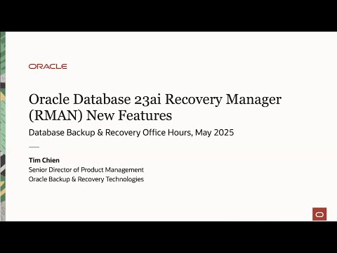 Oracle Database 23ai Recovery Manager (RMAN) New Features