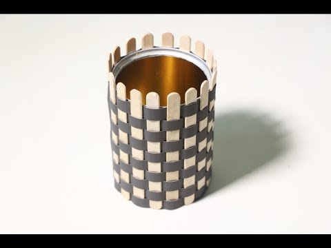 3D pencil stand with black paper & Ice Cream Sticks | Do It Yourself