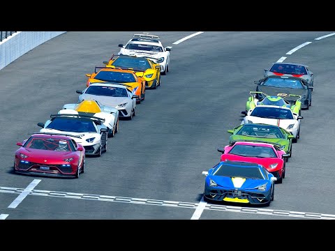 Lamborghini Scorpion Concept vs Lamborghini Hypercars - Oval MotorSpeedway