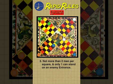 Louisa is a 130-year-old pachisi variant, published by both McLoughlin Bros and Milton Bradley.