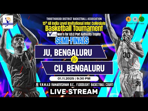 4K LIVE | SF | Jain Uni Vs Christ Uni | MENS | 15th All India Inter Collegiate Basketball Tournament